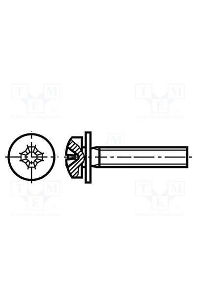 OEM Şurub BOSSARD B3X8/BN1719, M3, M3x8, 0,5, Cap cap rotund, Phillips, PH1, ...