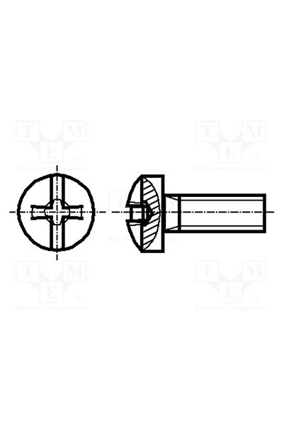 OEM Şurub BOSSARD B3X5/BN1435, M3, M3x5, 0,5, Cap buton, Phillips,crestat, PH...