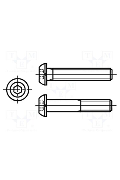 OEM Şurub BOSSARD B3X6/BN8699, M3, M3x6, 0,5, Cap buton, imbus, HEX 2mm, ISO ...
