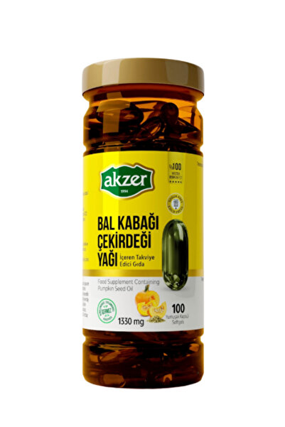 Akzer Soğuk Pres Kabak Çekirdeği Yağı Kapsül 1330mg 100softjel