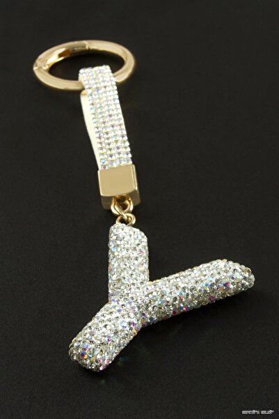 ZERO LAND Spt-Gld Lettered Savaroski Stone (42518) Keychain Y