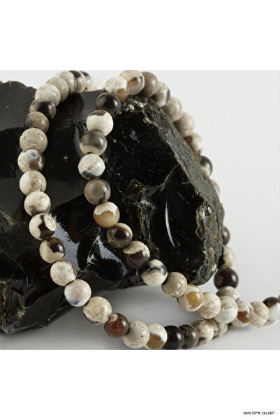 ZERO LAND Spt-Gld 8 mm Matte Agate (42933) Stone Gray