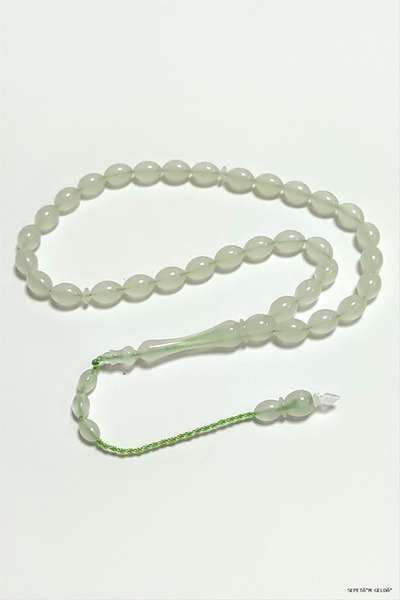 ZERO LAND Spt-Gld Phosphor Plastic Prayer Beads 8X11 mm (41442) Phosphor Green