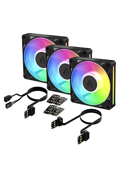 Arctic Set 3 ventilatoare "BioniX P12 A-RGB", 120mm, 450 - 3000 RPM, FDB, 76 ...