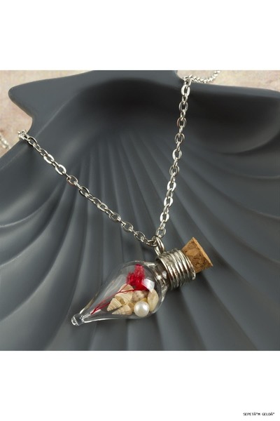 ZERO LAND Spt-Gld Flower Fanus Live Necklace (42929) Silver Color