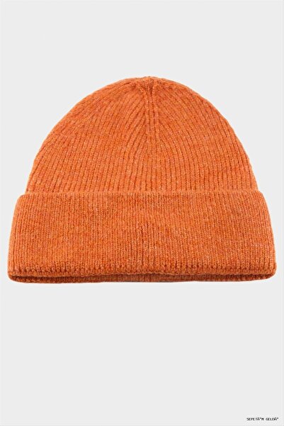ZERO LAND Spt-Gld Colored Knitwear (40653) Beanie Orange