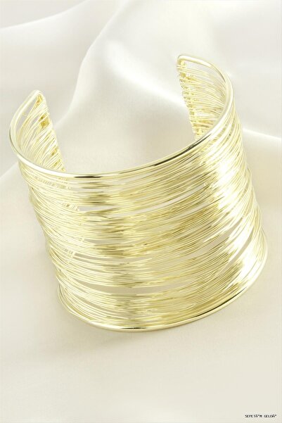 ZERO LAND Spt-Gld Wrapped Wire Clamp (40644) Bracelet Yellow