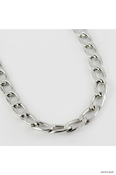 ZERO LAND Spt-Gld Plain Ir Necklace (51935) Silver Color