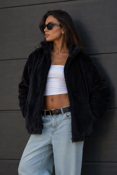 Trendsensin Lorven Kadın Peluşlu Oversize Ceket