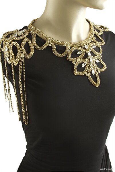 ZERO LAND Spt-Gld Flower Shoulder (44958) Necklace Yellow