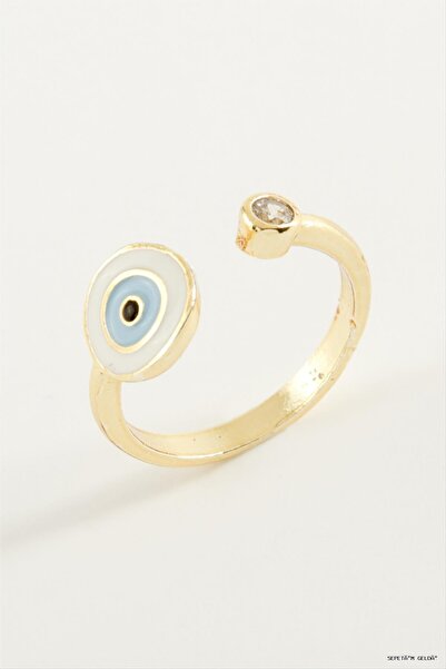 ZERO LAND Spt-Gld Nazar Mineli Stone (45526) Ring Yellow