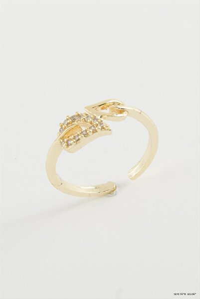 ZERO LAND Spt-Gld Leaf Zircon Stone (45838) Ring Yellow