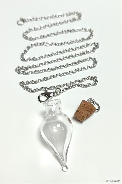 ZERO LAND Spt-Gld Cork Lid Empty Jar Live Pendant (45439) Silver Color