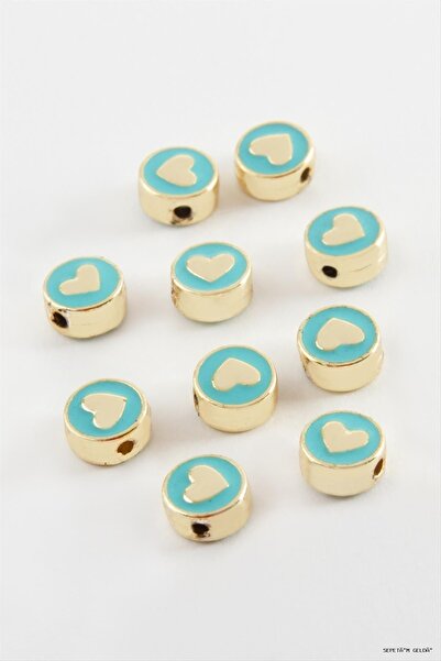 ZERO LAND Spt-Gld Heart Enamel Horse 1 (52919) Piece Turquoise