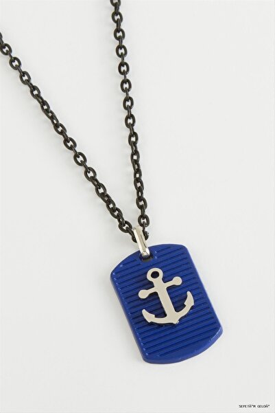 ZERO LAND Spt-Gld Anchor Men's (55652) Necklace Blue