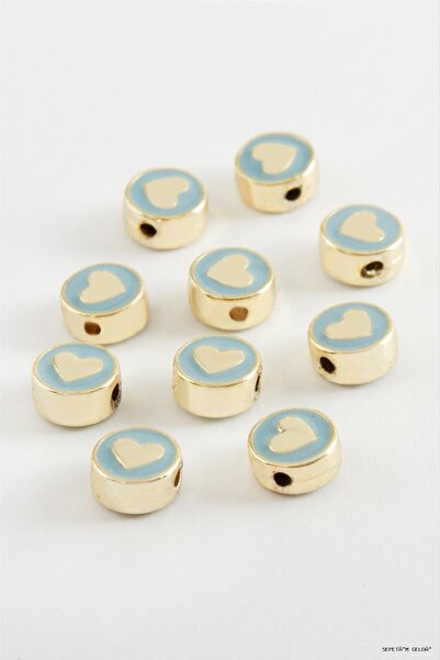 ZERO LAND Spt-Gld Heart Enamel Horse 1 Piece (52917) Blue