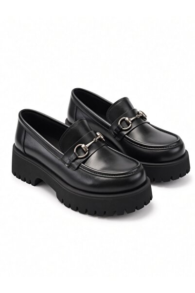 McDark Women's Buckle-Strap Light Sole Casual Loafer Shoes - Black Patent Lea...