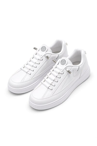 McDark Men's Rubber Laced Water Resistant Non-Yellowing Sole Sneaker Shoes-White