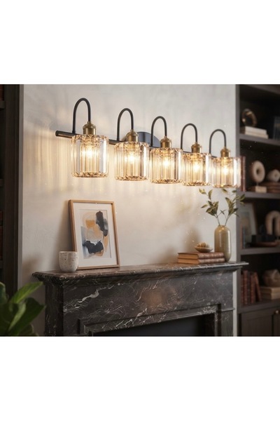 demet habek mylights Crystal Stone Black Matte Gold Gold Plated Lamp Holder 5...