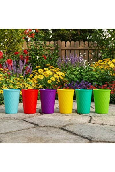 bizma store 6'lı Renkli Plastik Bardak Seti 250 ml | Piknik, Kamp ve Parti Ba...