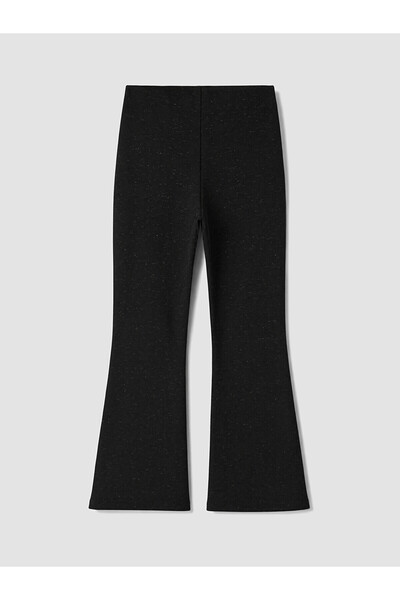 LC Waikiki Black Girls' Glittery Spanish Leggings