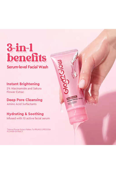 glad2glow غسول وجه بتركيبة سيروم، 3 فوائد في منتج واحد، 70 غرام