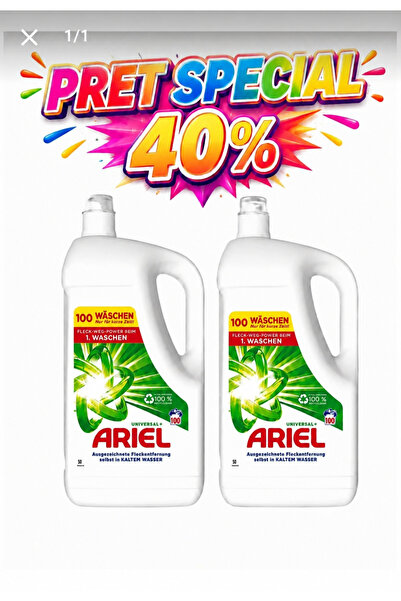 Ariel 2×5L lichid universal, Pachet detergent lichid universal, 2×100 spalari