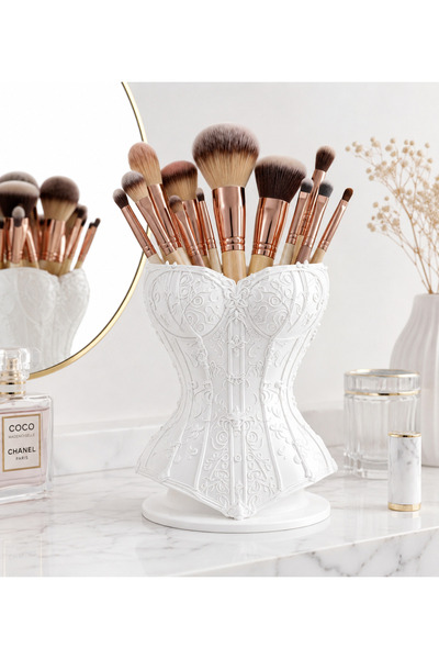 Toptancı Amca Decorative Bust Makeup Brush Organizer – Cosmetic Brush Holder ...