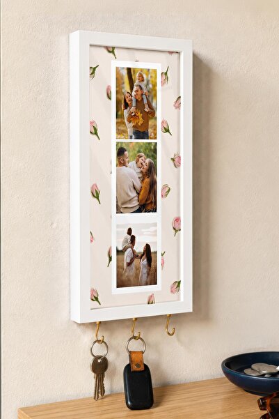 Postifull Kişiye Özel Tablo Anahtarlık, Photobooth Stili Beyaz Fotoğraf Çerçe...