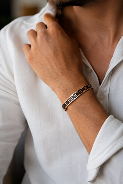 Sevil Gülgün Atelier Handmade Copper Bracelet – Oxidized Geometric Patterned ...