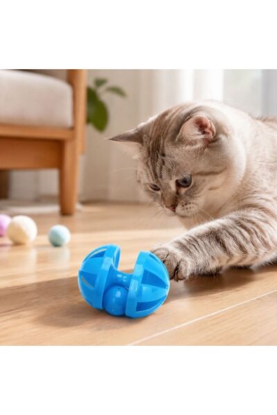 idei Cat Toy with Rolling Plastic Bell L9*W6.2cm, Interactive Sound Toy, Rand...