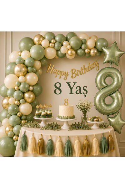Bkmc Birthday Decoration Set for Ages 1-9 |   Balloon Chain, Number Balloon, ...