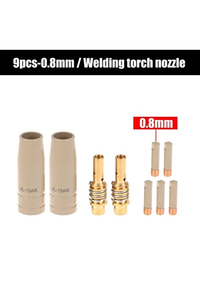 Choice 0.8mm 9Pcs/Pack MB-15ak 0.8/1.0/1.2mm MIG Torch Nozzle Tip Holder Prot...