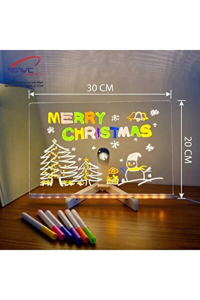 KAZUKO Transparent Acrylic Drawing Board Luminous Christmas Design with Colou...