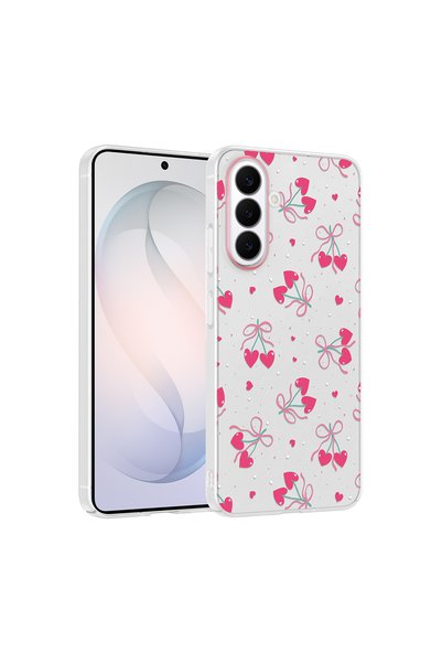 zore Galaxy S26 Plus Case Flower and Bow Pattern Camera Raised Omsy Premium