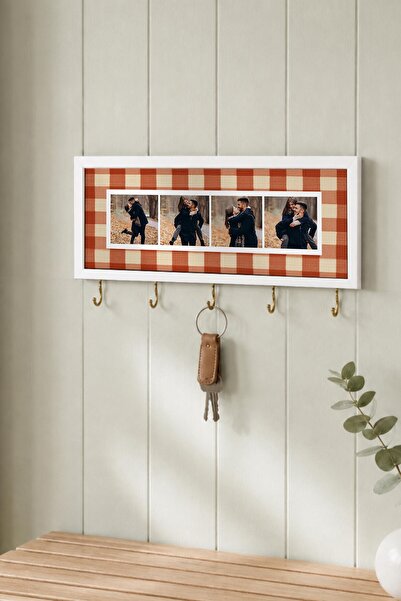 Postifull Kişiye Özel Tablo Anahtarlık, Photobooth Stili Beyaz Fotoğraf Çerçe...