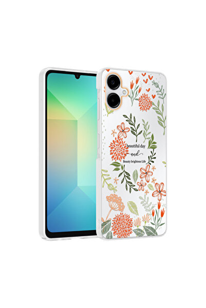 zore Galaxy A07 Case Flower and Bow Pattern with Camera Raised Senk Premium