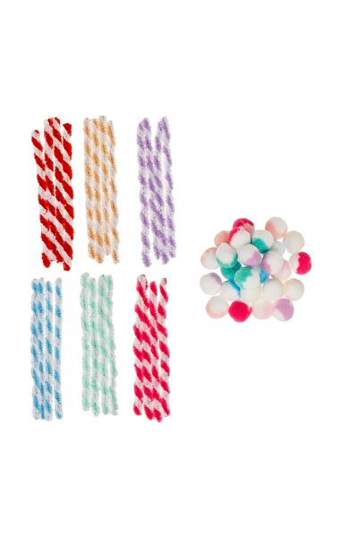 OEM Materiale de artizanat pentru creații handmade, 50 bucăți, 11cm – pompoan...