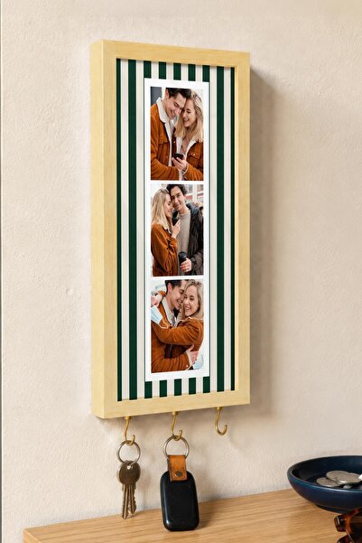 Postifull Kişiye Özel Tablo Anahtarlık, Photobooth Stili Bej Fotoğraf Çerçeve...
