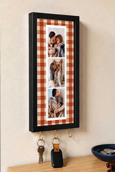 Postifull Kişiye Özel Tablo Anahtarlık, Photobooth Stili Siyah Fotoğraf Çerçe...