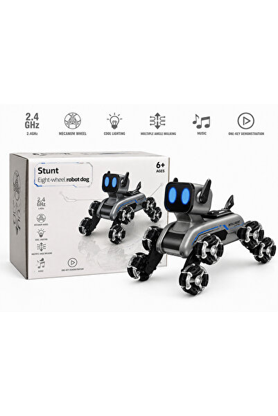 Beyhekim Hırdavat 8 Tekerlekli Kumandalı Robot Köpek 2.4 GHz Mecanum Tekerlek...