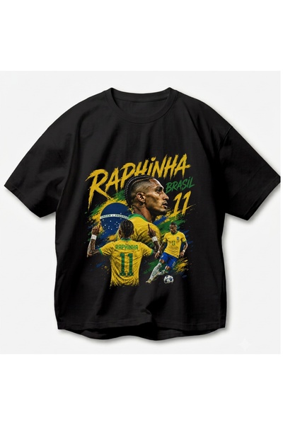 SVART WEAR Raphinha Brasil T-shirt sa vintage Y2k retro printom, unisex, over...