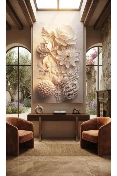 zeyrada Premium Özel Tasarım 3D Kabartma Görünümlü Modern Dekorasyon Kanvas T...