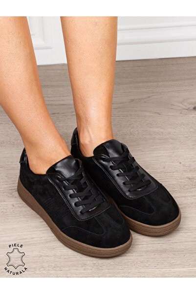 ANGEL BLUE Pantofi sport din piele naturală cu design modern 1809 negru