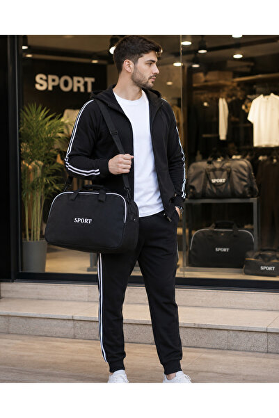 Genel Markalar Unisex Siyah Spor Çantası – Ayarlanabilir Omuz Askılı Seyahat ...