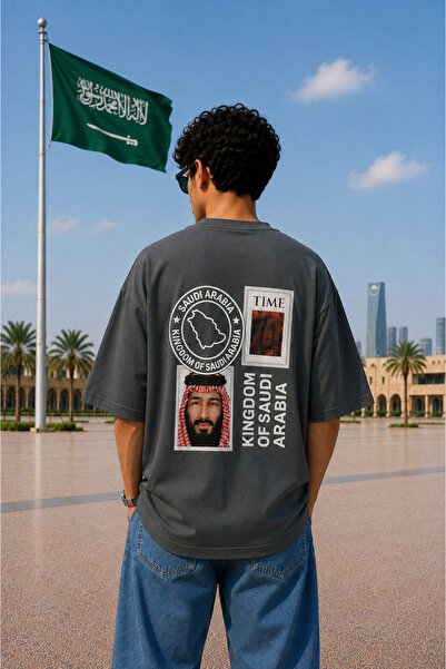 ZAVIXO Saudi Arabia National Day Men's T-Shirt 100% Cotton Oversize Short Sle...