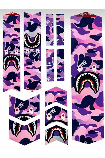 Limitless Design Kamuflaj Bisiklet ve Çerçeve Koruma Sticker Seti (22x30 cm)