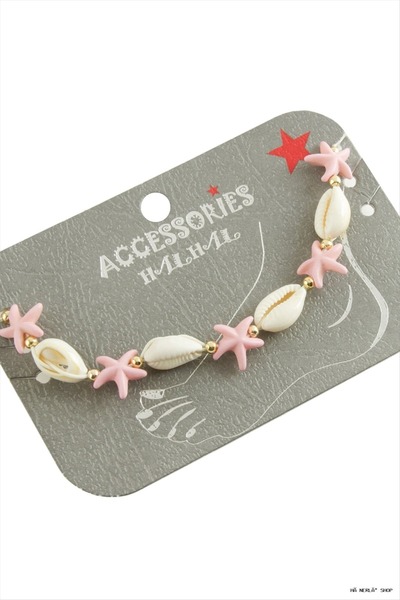 ZERO LAND Shophnrl Starfish Seashell (62328) Anklet Pink