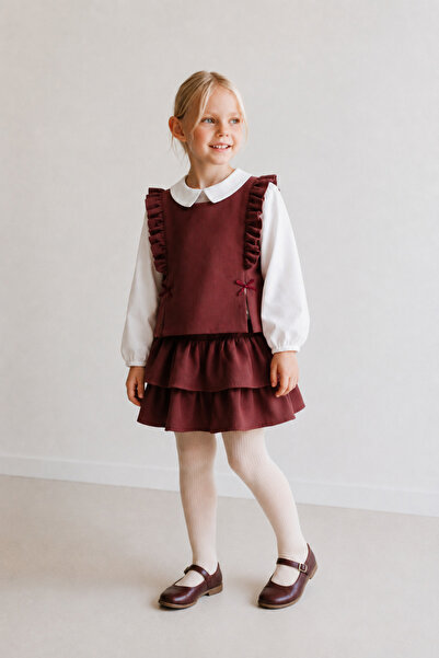 Elo Baby Girl Burgundy Bow Forever Jacketed Cotton 3-Piece Set