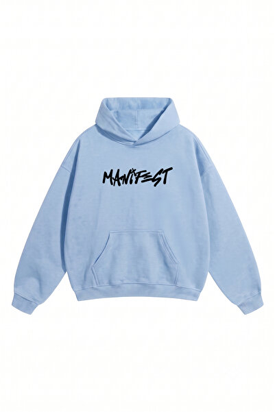 DASH WEAR Unisex Men'S/Women's Manifest Printed Oversize Cotton Hooded Sweats...